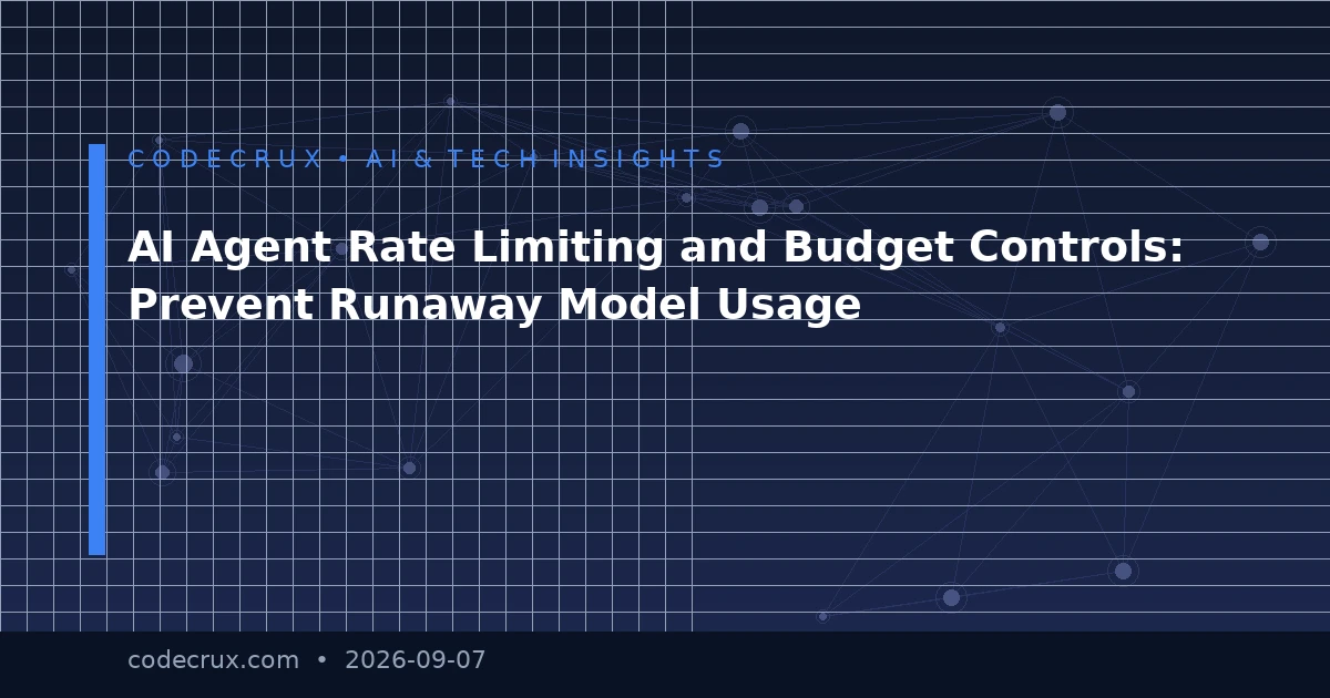 AI Agent Rate Limiting and Budget Controls: Prevent Runaway Model Usage
