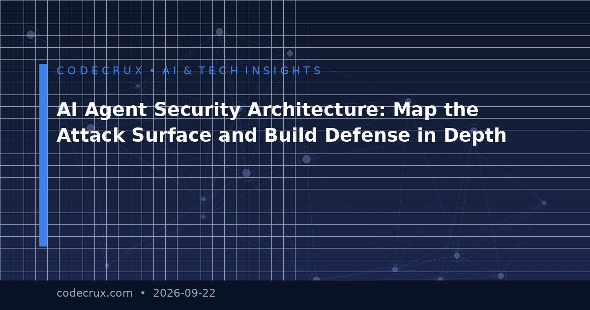 AI Agent Security Architecture: Map the Attack Surface and Build Defense in Depth