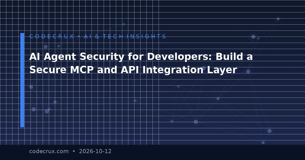 AI Agent Security for Developers: Build a Secure MCP and API Integration Layer