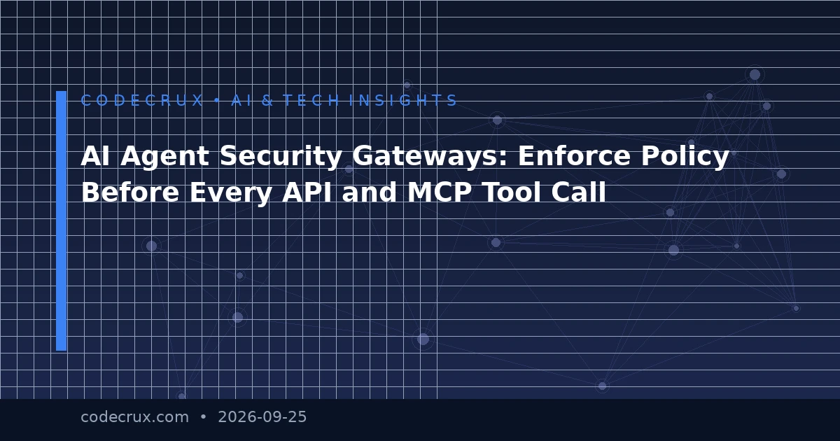 AI Agent Security Gateways: Enforce Policy Before Every API and MCP Tool Call