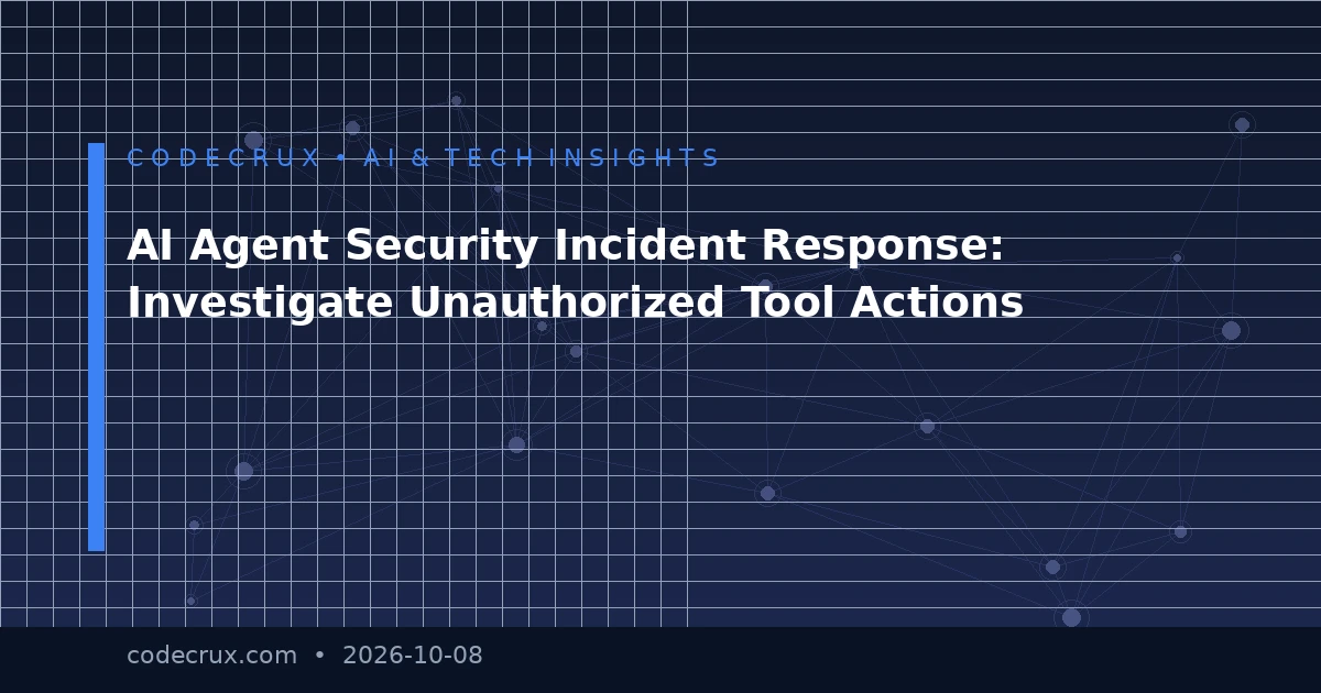 AI Agent Security Incident Response: Investigate Unauthorized Tool Actions