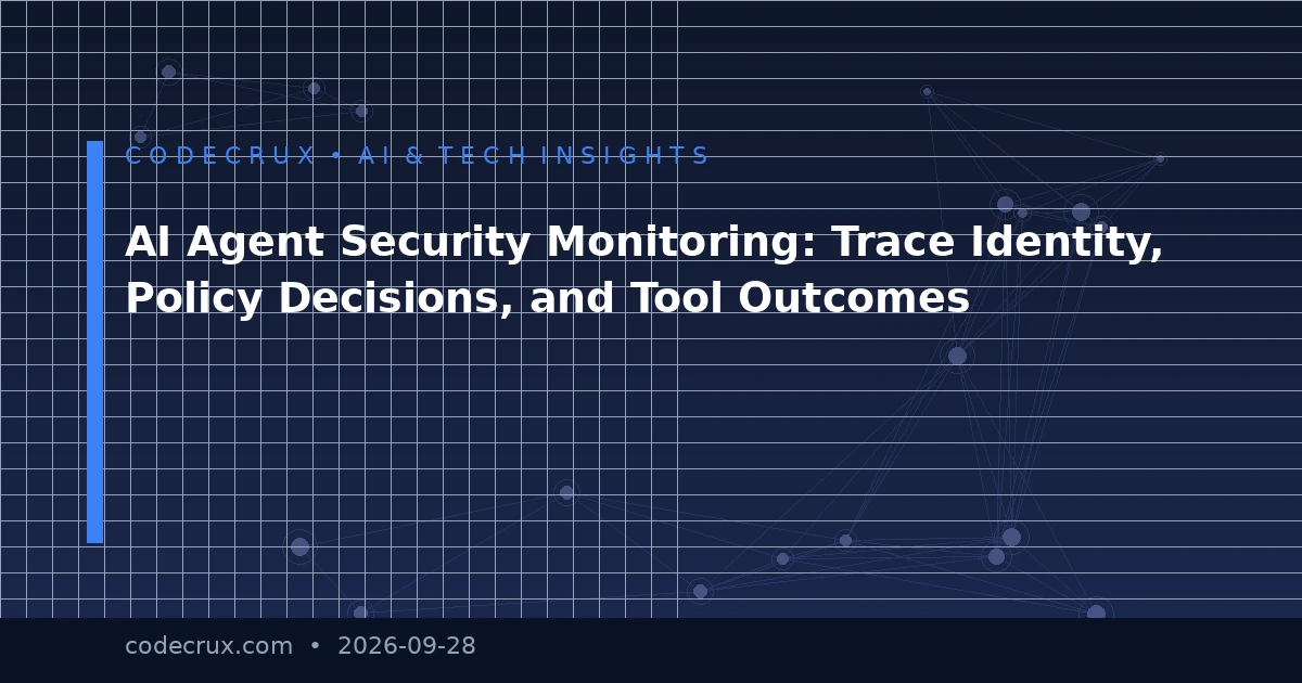AI Agent Security Monitoring: Trace Identity, Policy Decisions, and Tool Outcomes