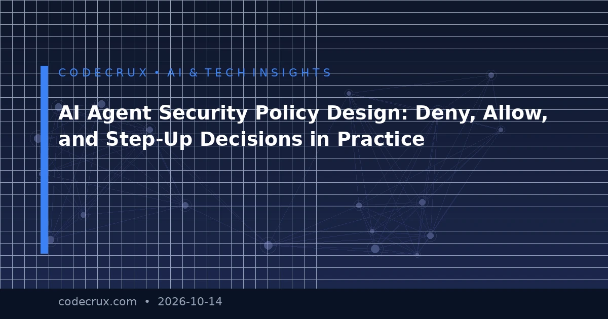 AI Agent Security Policy Design: Deny, Allow, and Step-Up Decisions in Practice