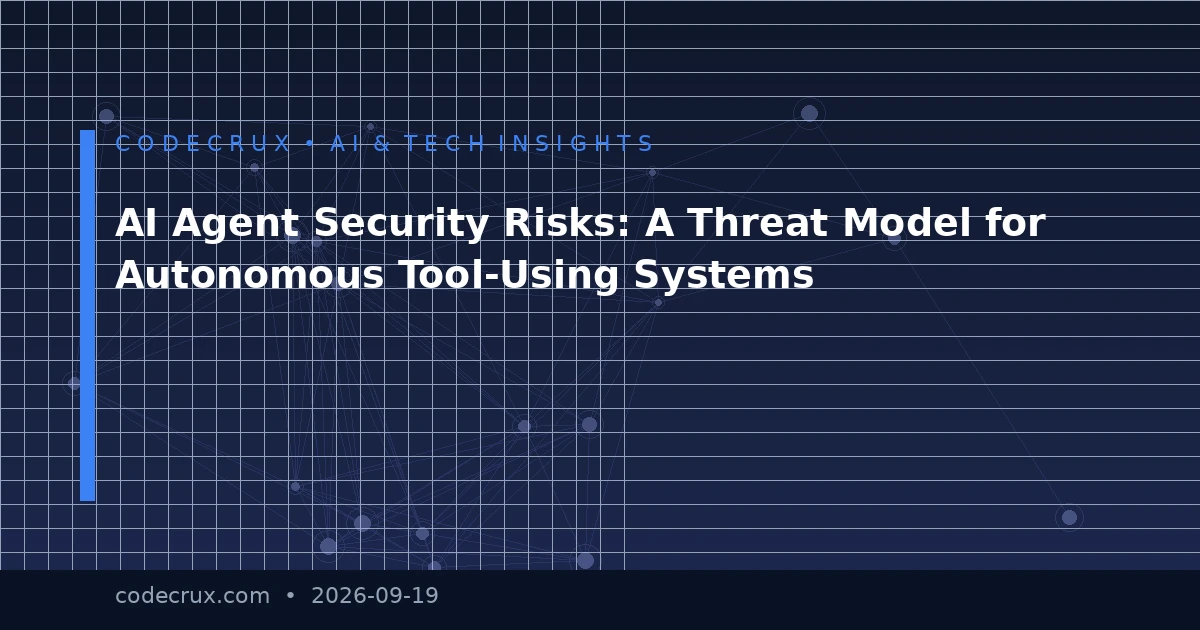 AI Agent Security Risks: A Threat Model for Autonomous Tool-Using Systems