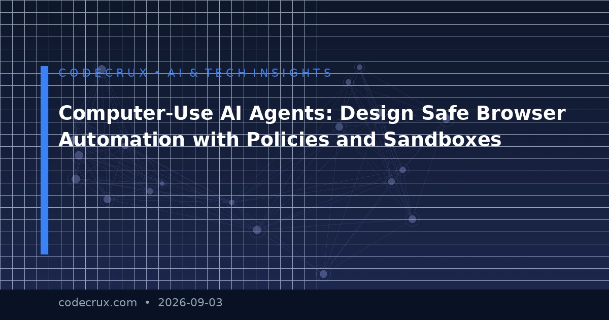 Computer-Use AI Agents: Design Safe Browser Automation with Policies and Sandboxes