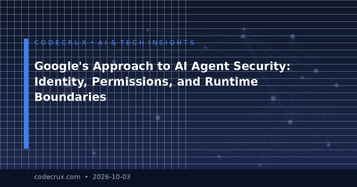 Google's Approach to AI Agent Security: Identity, Permissions, and Runtime Boundaries