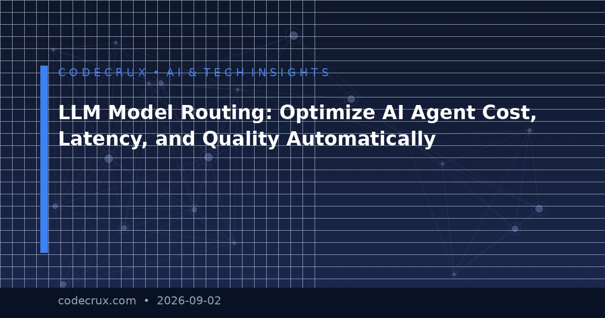 LLM Model Routing: Optimize AI Agent Cost, Latency, and Quality Automatically