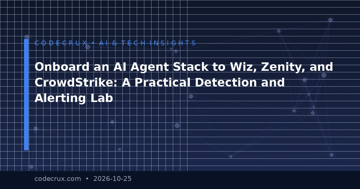 Onboard an AI Agent Stack to Wiz, Zenity, and CrowdStrike: A Practical Detection and Alerting Lab