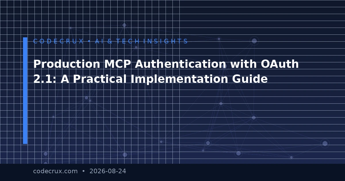 Production MCP Authentication with OAuth 2.1: A Practical Implementation Guide