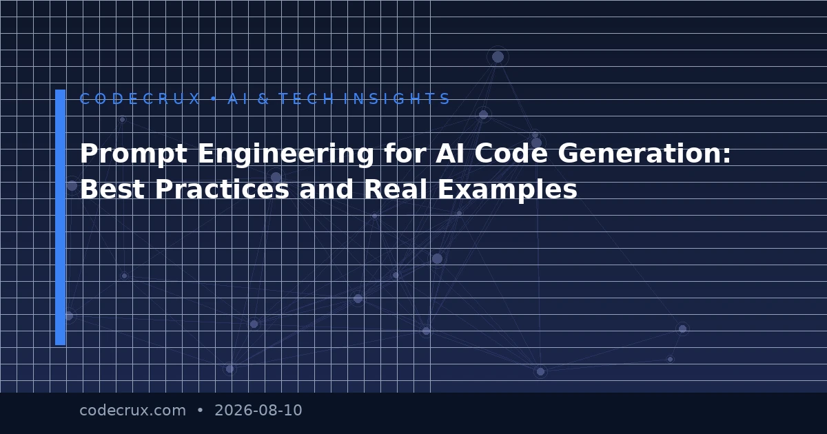 Prompt Engineering for AI Code Generation: Best Practices and Real Examples