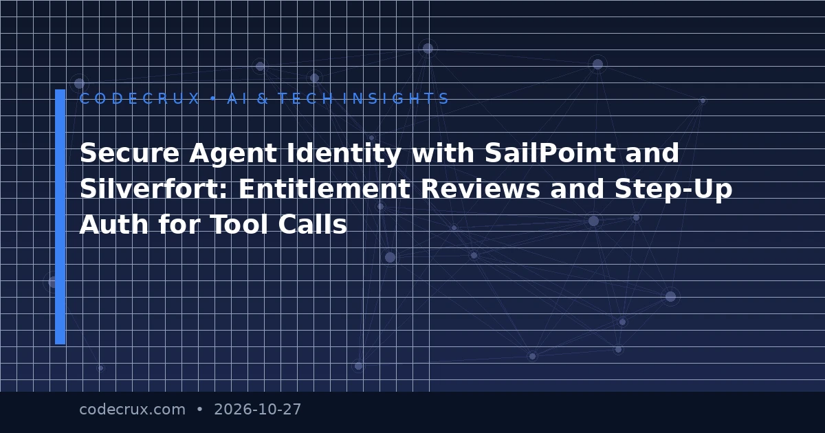 Secure Agent Identity with SailPoint and Silverfort: Entitlement Reviews and Step-Up Auth for Tool Calls