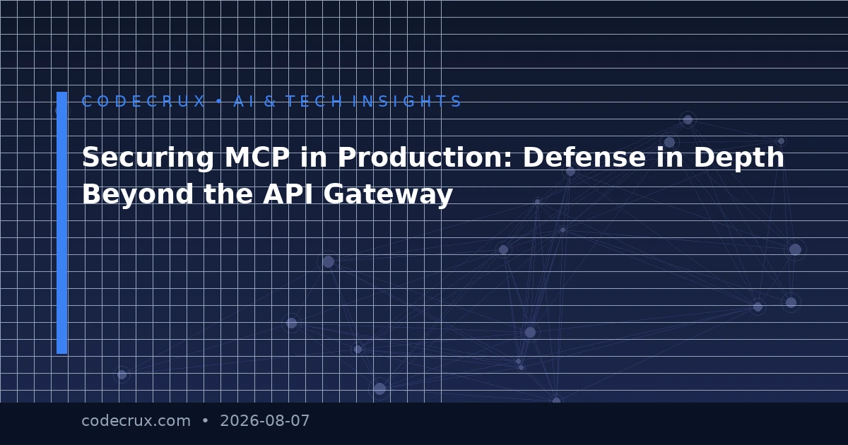 Securing MCP in Production: Defense in Depth Beyond the API Gateway