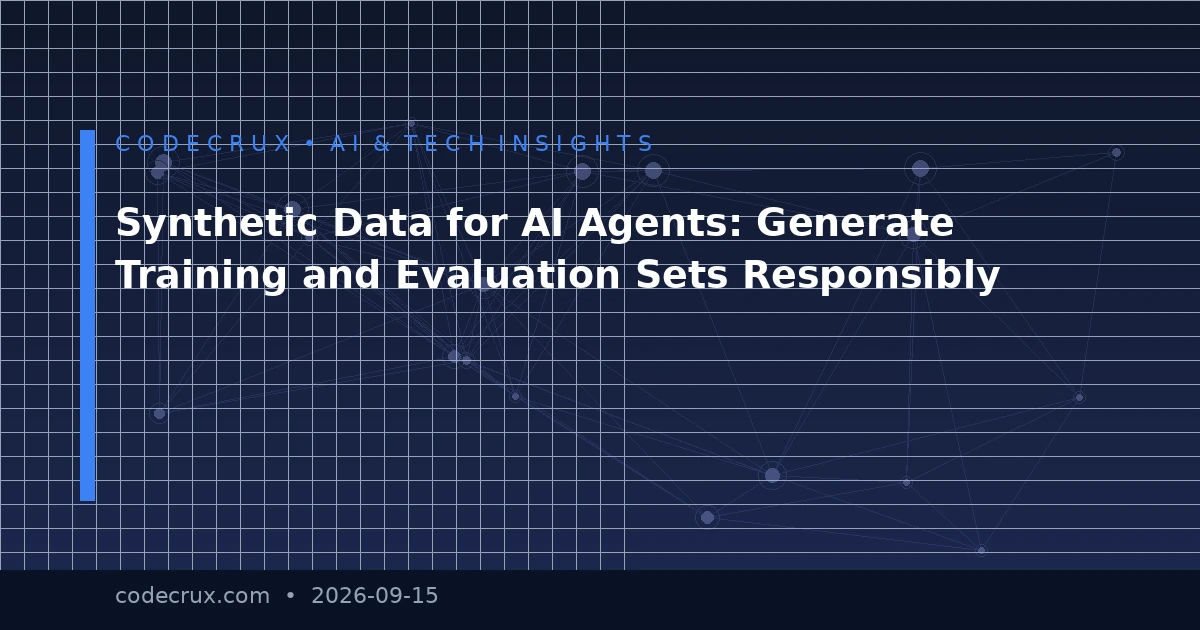 Synthetic Data for AI Agents: Generate Training and Evaluation Sets Responsibly